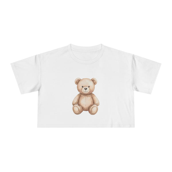 Teddy Bear Crop Tee – Cute Plush Graphic Women’s Crop Top