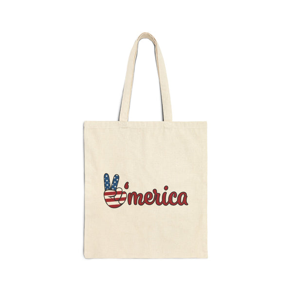 Americana Peace Sign 'Merica Canvas Tote