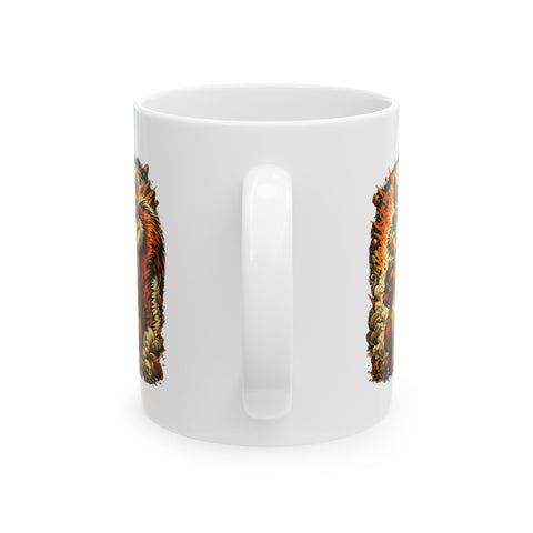 Ceramic Mug — "It's a New Day, Dude" Motivational Coffee Mug with Retro Illustration