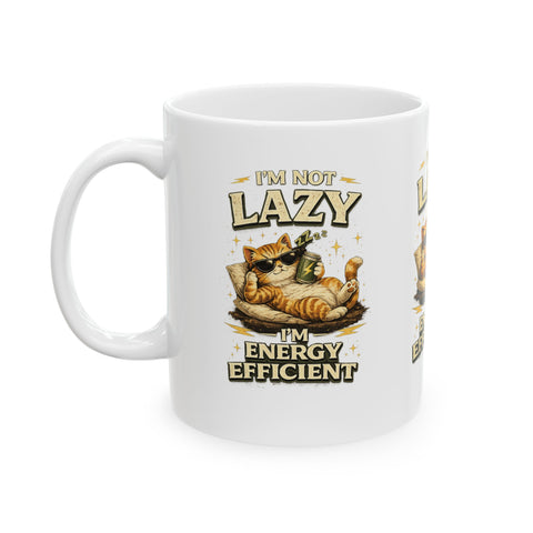 Lazy Cat Ceramic Mug, (11oz)