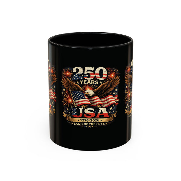 USA 250 Years Coffee Mug – Patriotic Eagle Flag 1776–2026 Commemorative