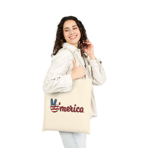 Americana Peace Sign 'Merica Canvas Tote