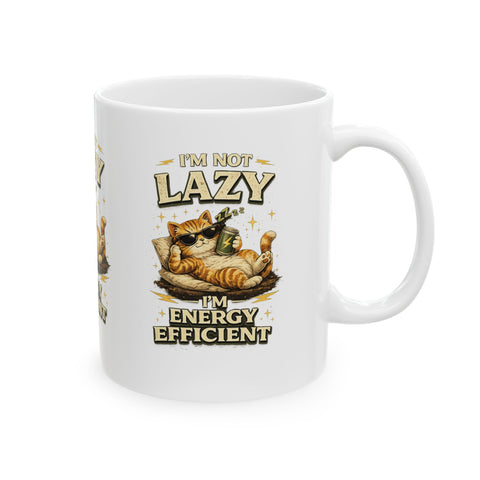 Lazy Cat Ceramic Mug, (11oz)