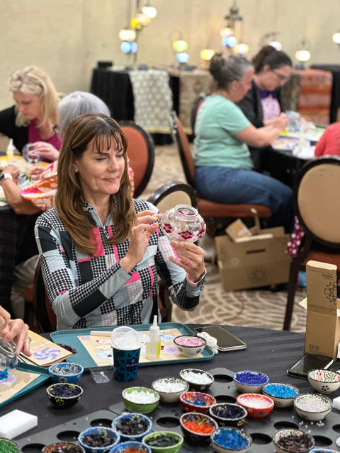 Sarasota Mosaic Art Classes - Craft for Art Turkish Mosaic Lamp Workshop