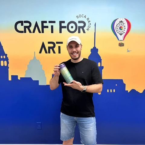 Tumbler Making Class Boca Raton - Craft for Art Turkish Mosaic Lamp Workshop